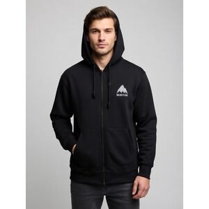 Burton Mens Dryride Bonded Full Zip Hoodie Black Mountain Logo XL 14093100